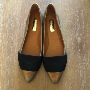 Halogen Bronze Leather Flats- New in box